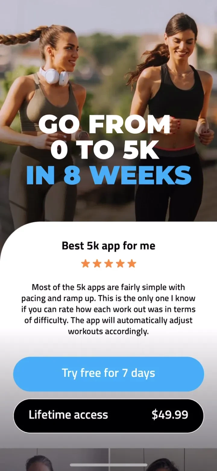 5K Runner: couch potato to 5K paywall screenshot