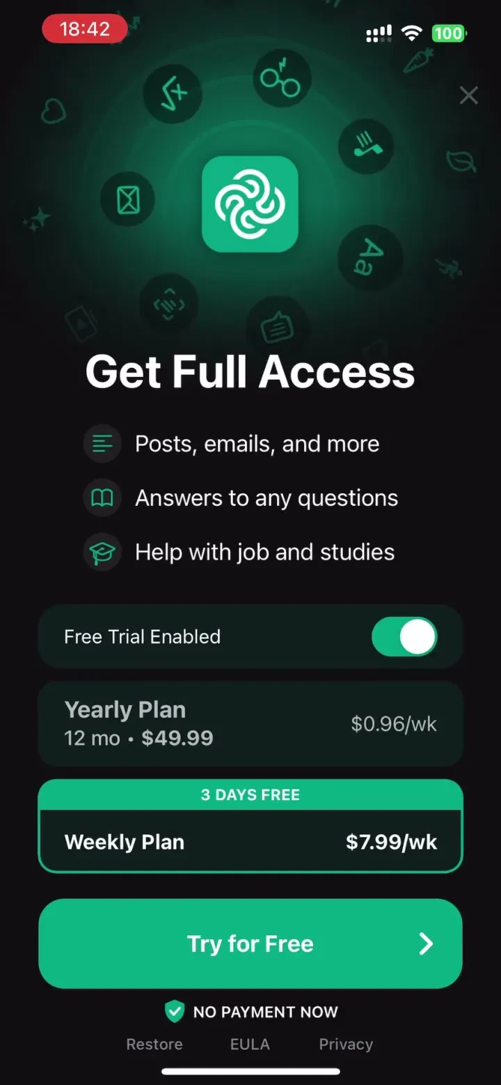 AI ChatBot Assistant: AskEasy paywall screenshot