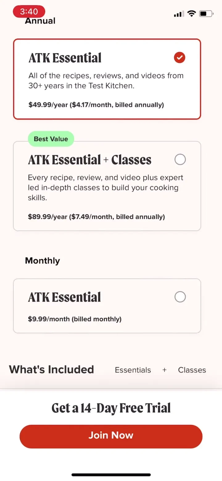America's Test Kitchen paywall screenshot