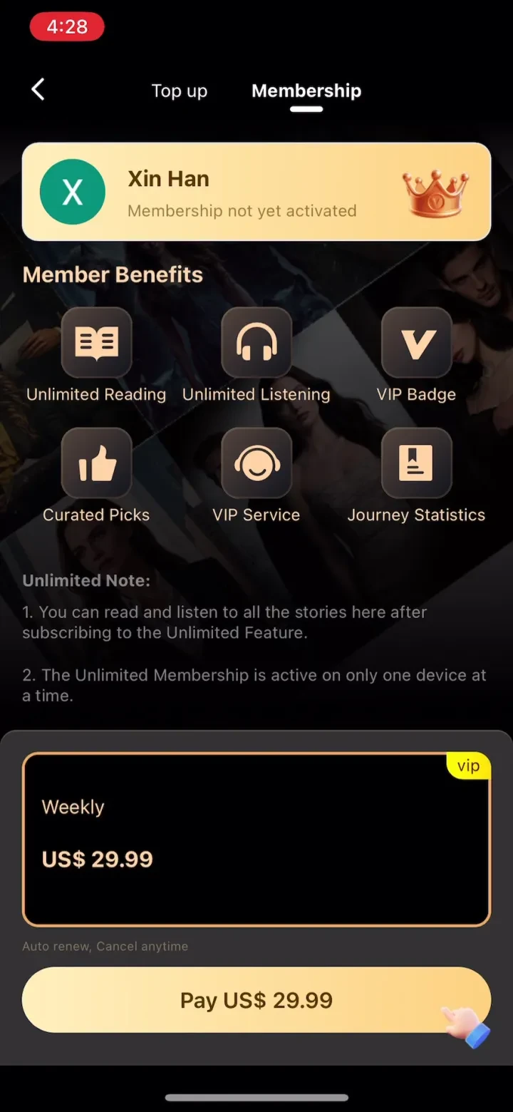 AnyStories-Top Novels & Books paywall screenshot