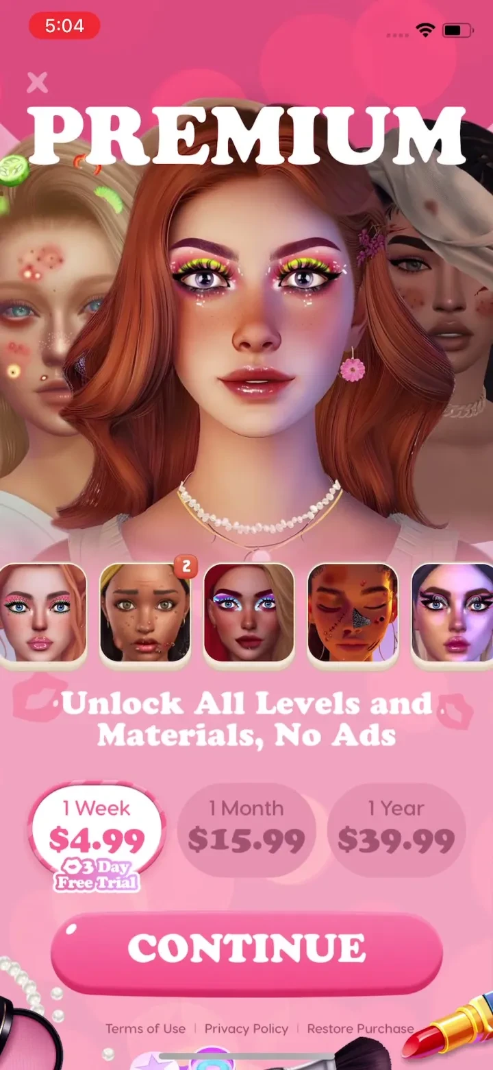 ASMR Makeup Fun: Makeover Game paywall screenshot