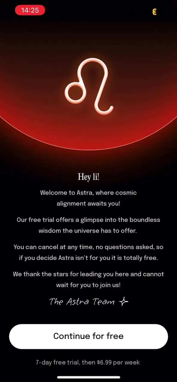 Astra - Life Advice paywall screenshot