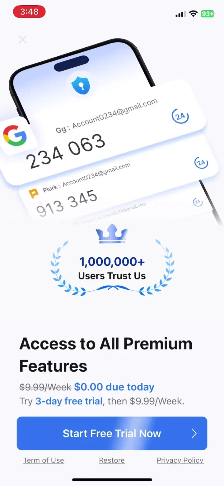 Authenticator ® App paywall screenshot