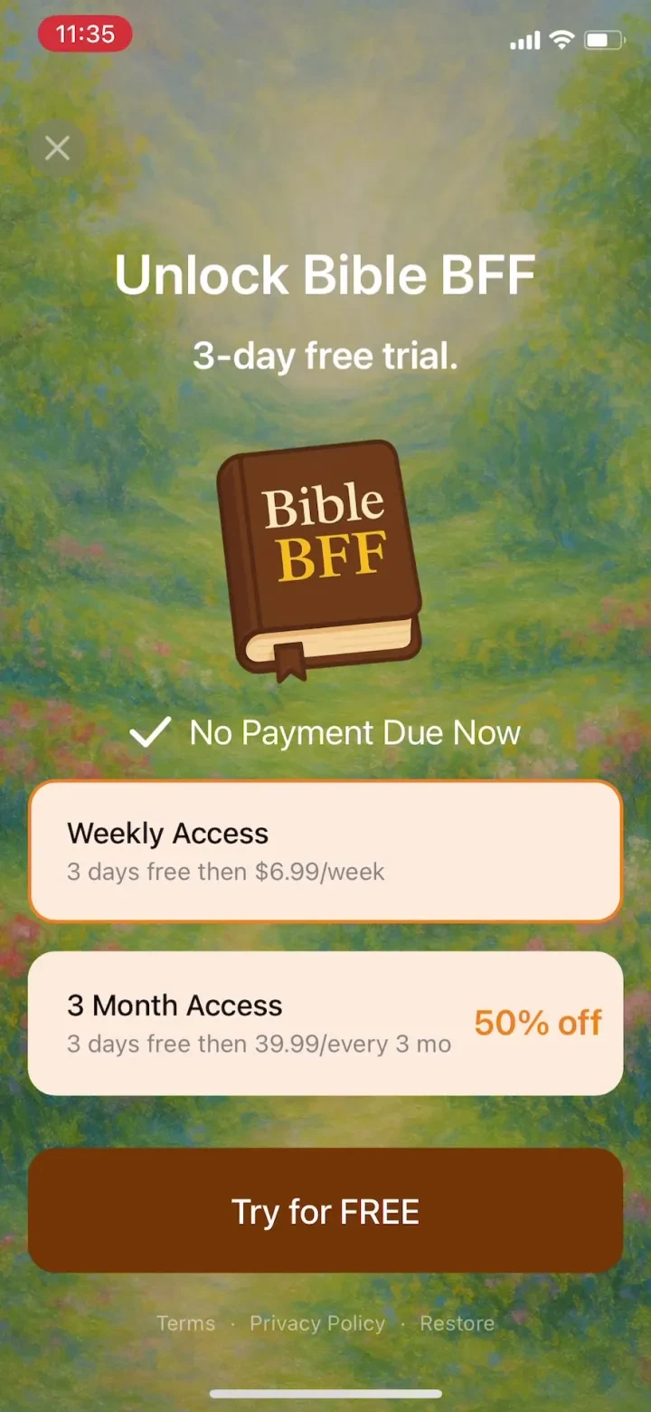Bible Bff-Modern Bible Stories paywall screenshot