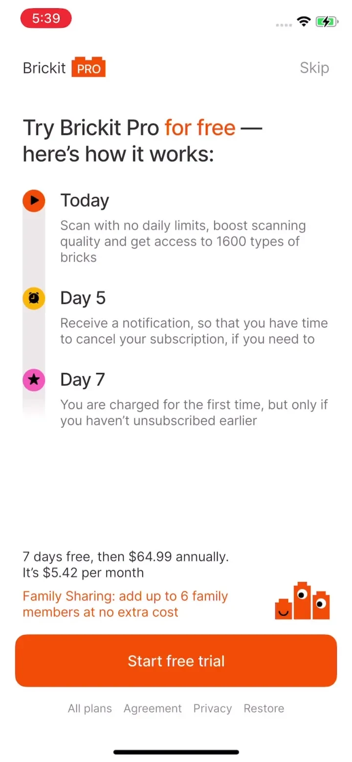 Brickit: Your Brick Collection paywall screenshot