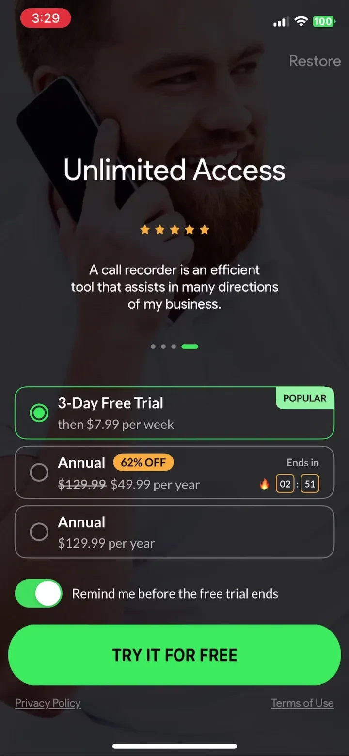 Call Recorder for iPhone. screenshot 3