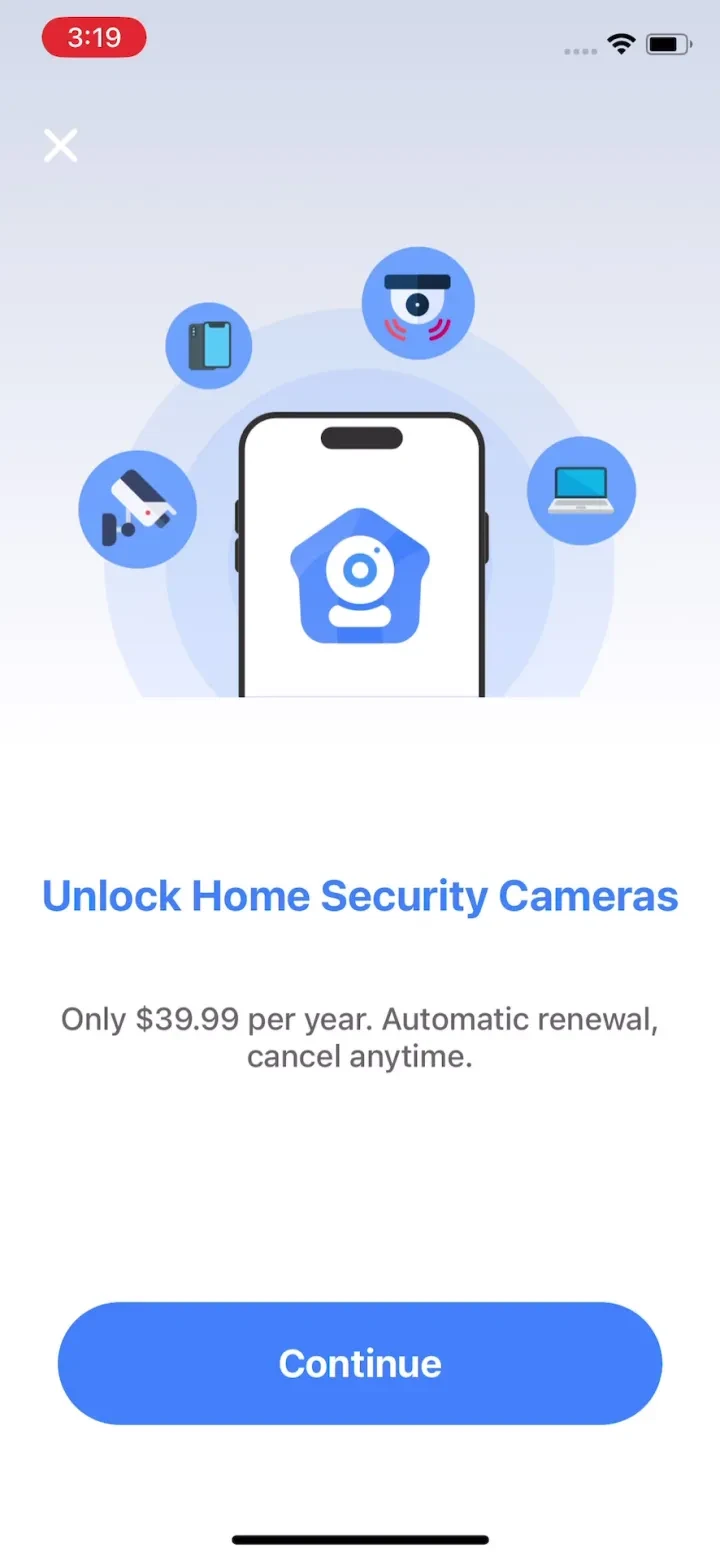 Camera Connect - Home Security paywall screenshot