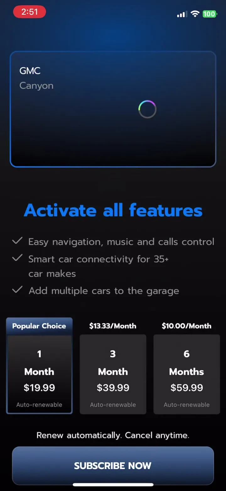 Car Play Connect: Remote Start paywall screenshot