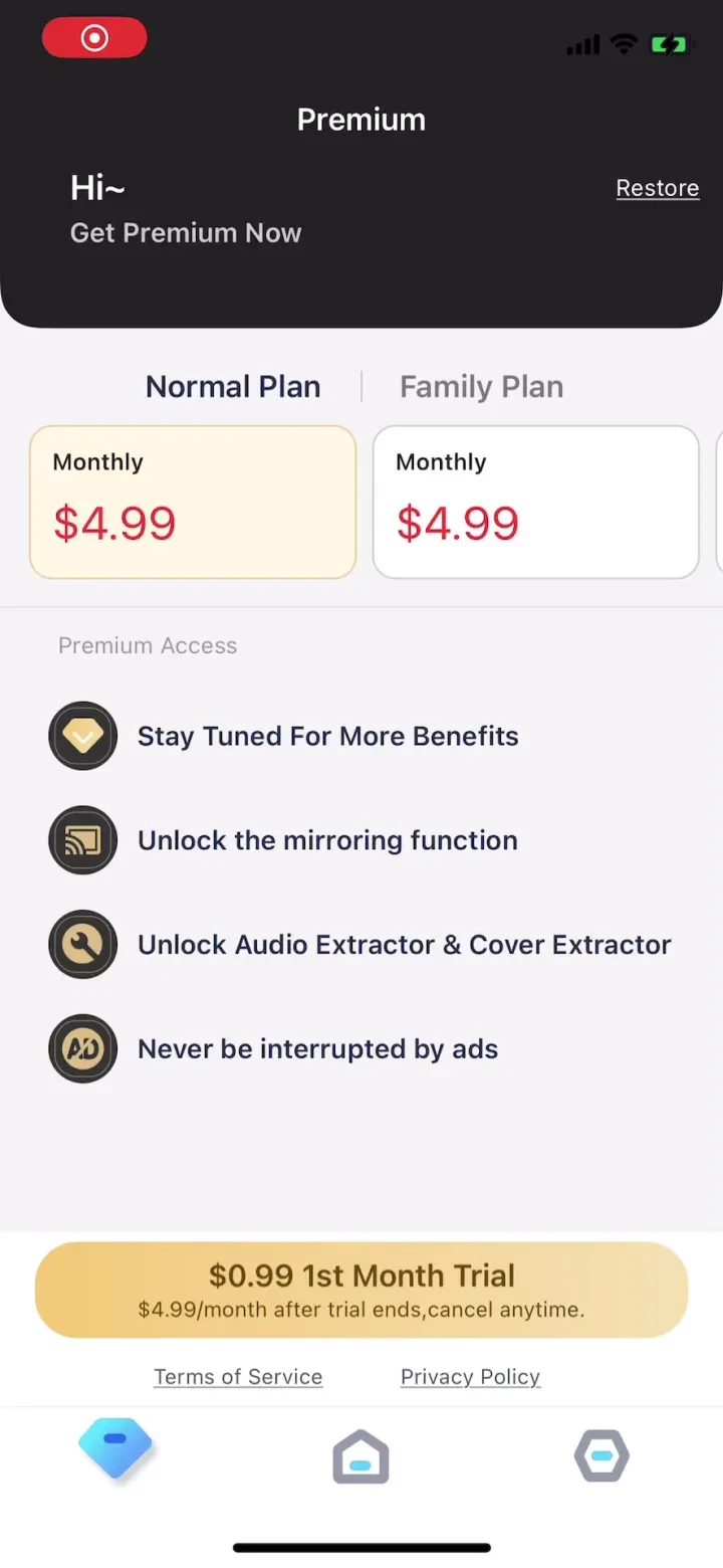 Castly+ paywall screenshot