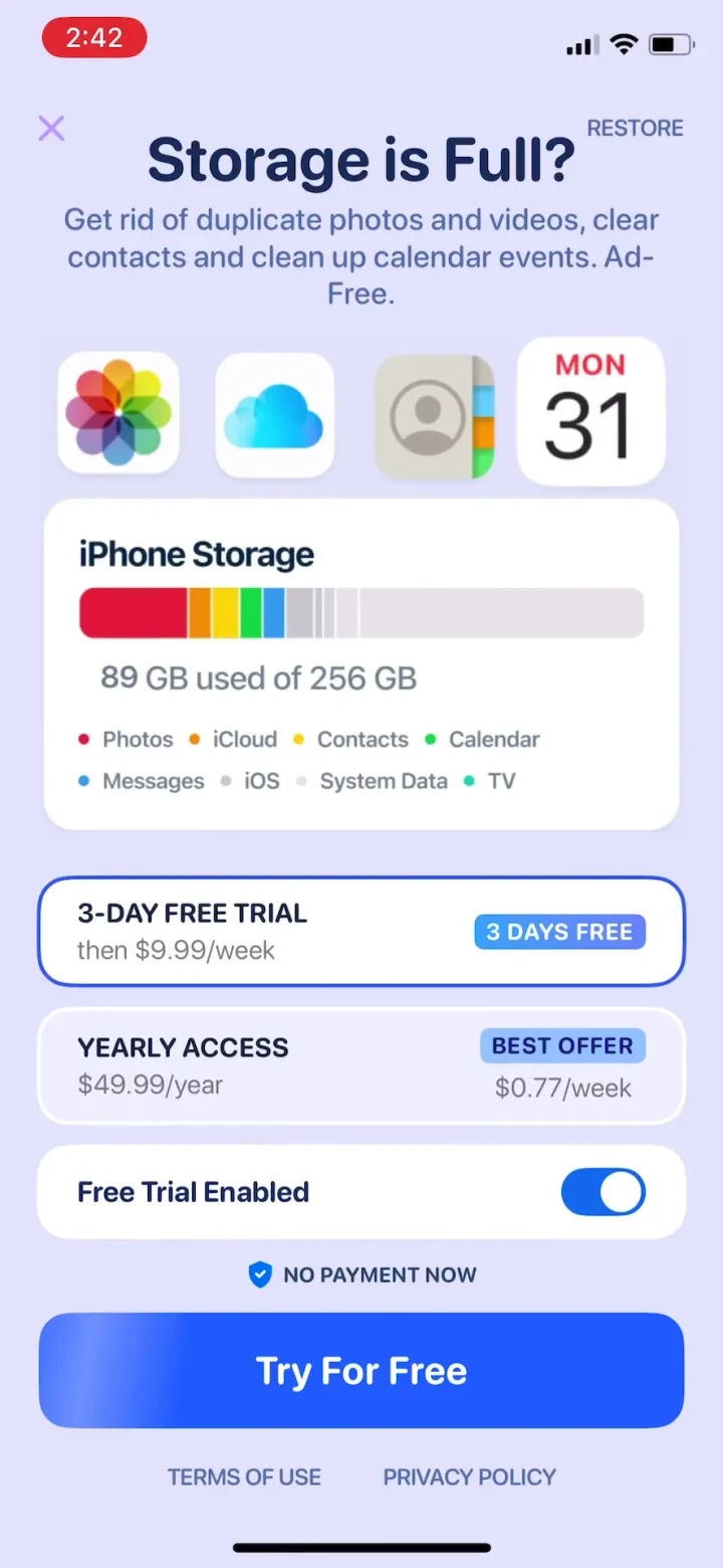 Clean Up Now: AI Cleaner paywall screenshot