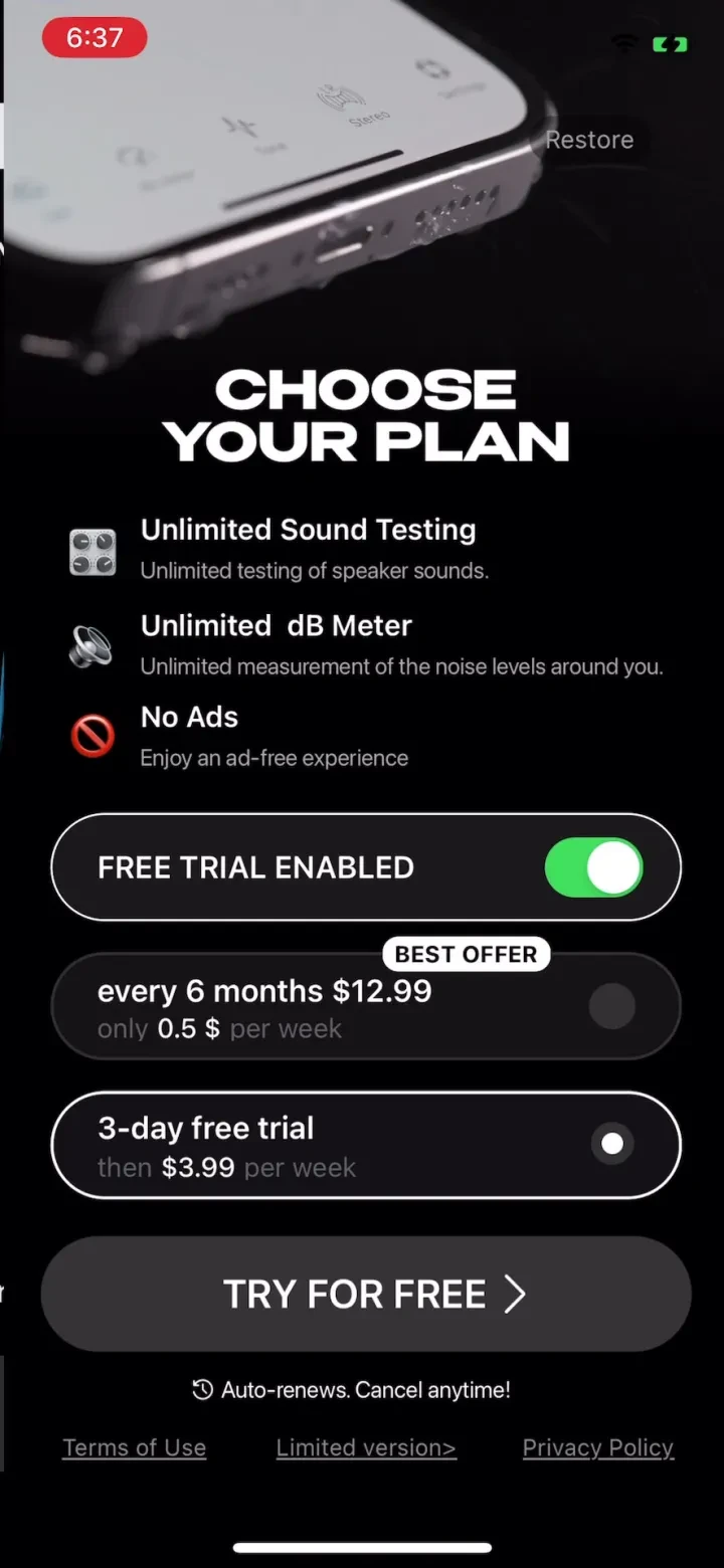 Clear Wave paywall screenshot