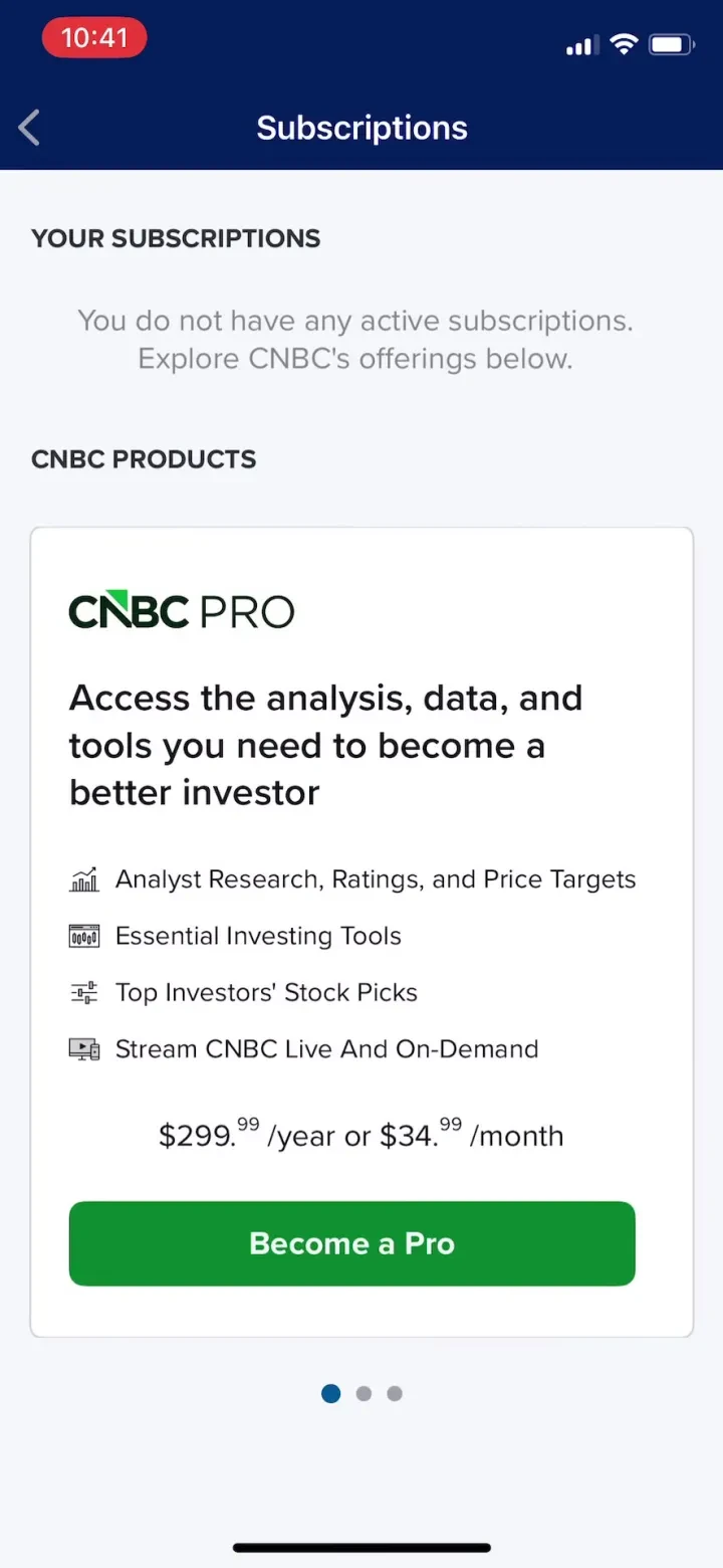 CNBC: Stock Market & Business paywall screenshot