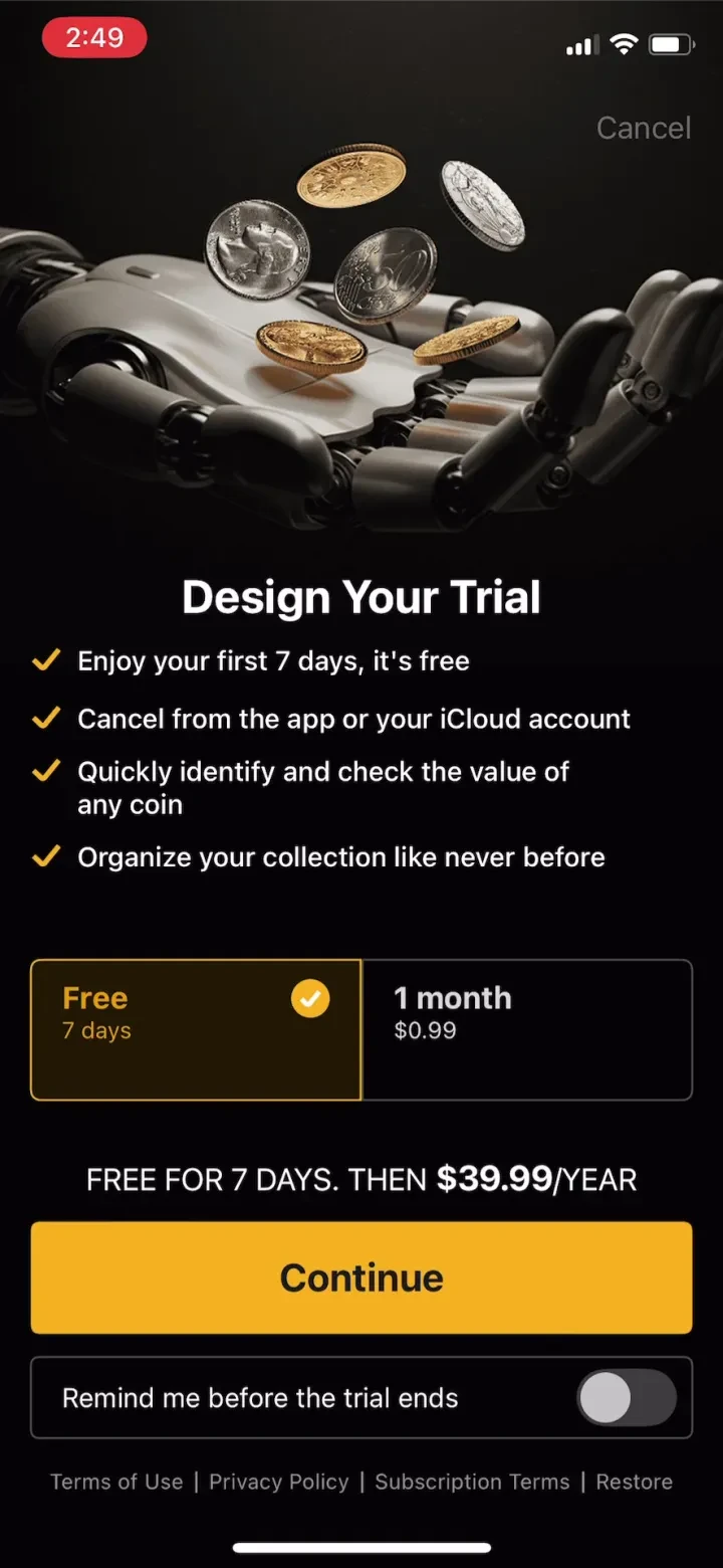 CoinSnap: Coin Identifier paywall screenshot