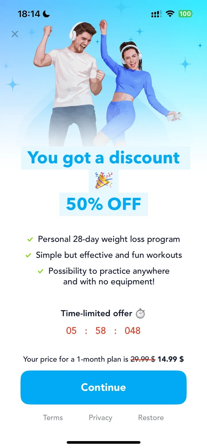 Dancebit: Home Dance Workouts paywall screenshot