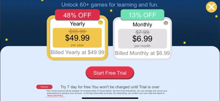 Dino Fun - Games for kids paywall screenshot