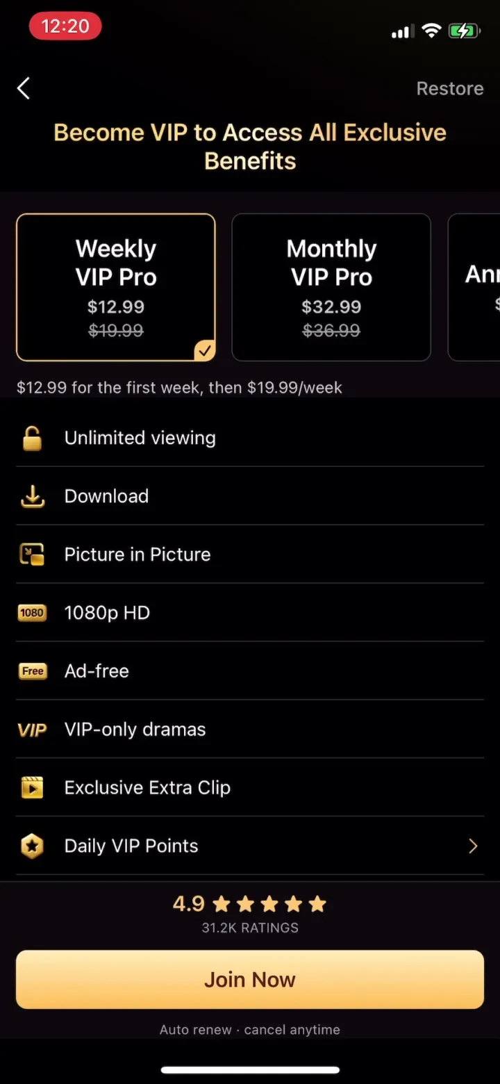 DramaWave - Dramas & Reels paywall screenshot