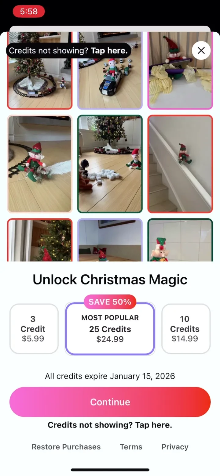 Elf Alert: Elf & Santa Camera paywall screenshot