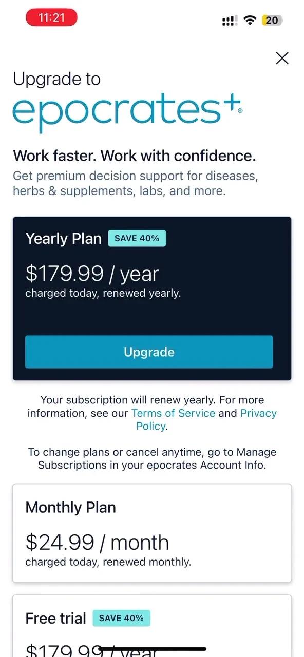 epocrates: Drug Info & Pill ID paywall screenshot