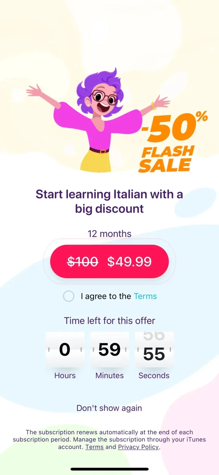 EWA: Learn Languages paywall screenshot