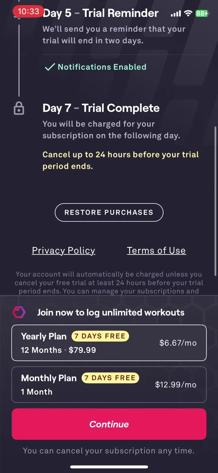 Fitbod: Gym & Fitness Planner paywall screenshot