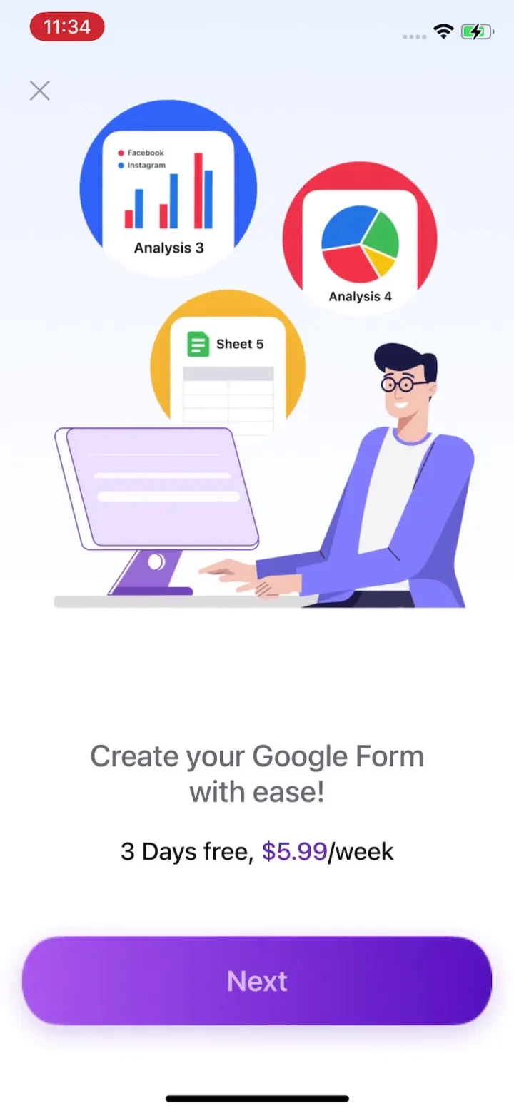 Forms for Google Docs paywall screenshot