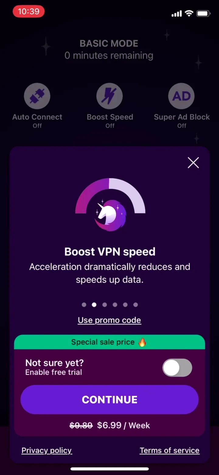 Free VPN by Free VPN .org™ paywall screenshot