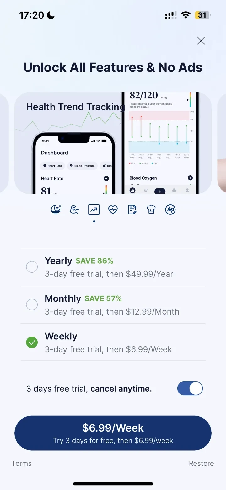 Harmoni - Health & Sleep paywall screenshot