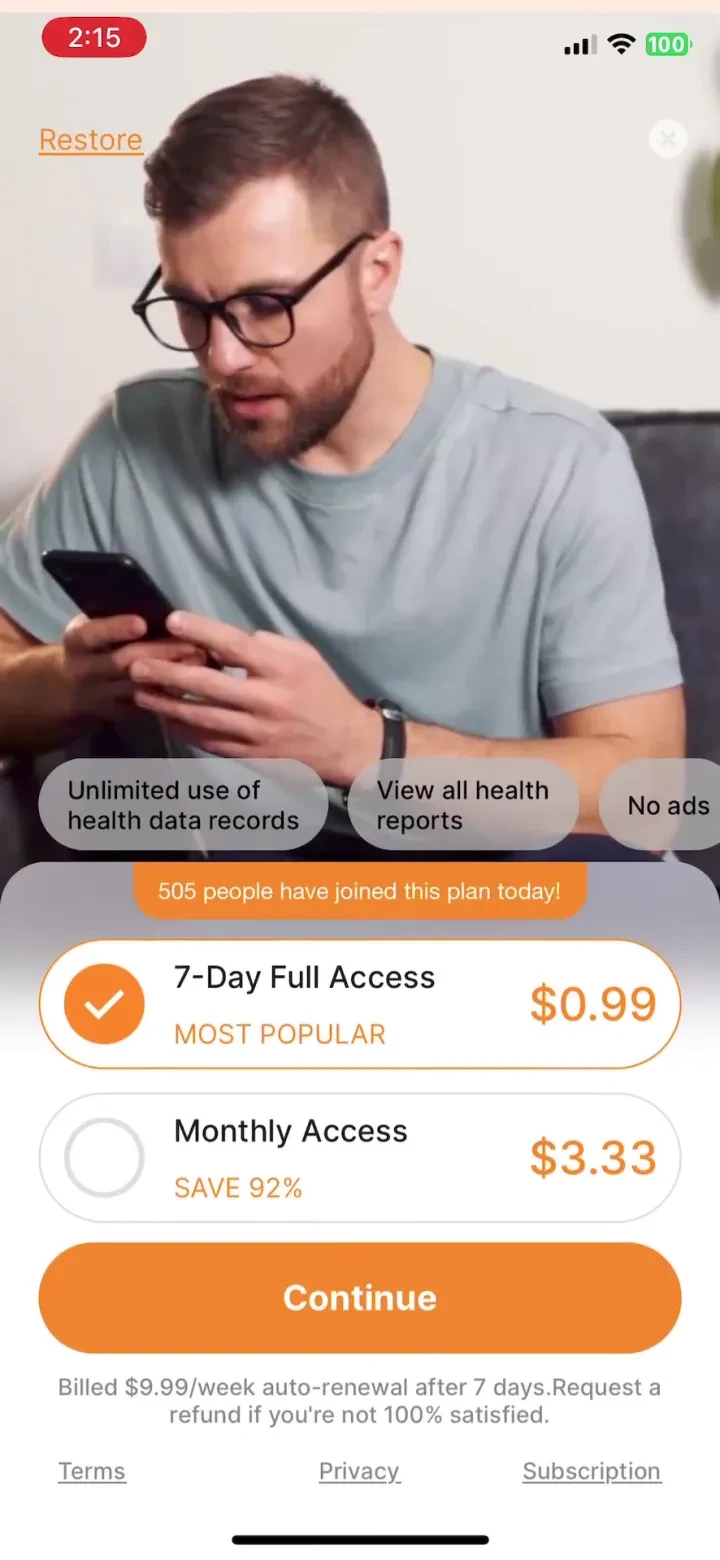 HealthGuard:Heart&Blood Sugar paywall screenshot
