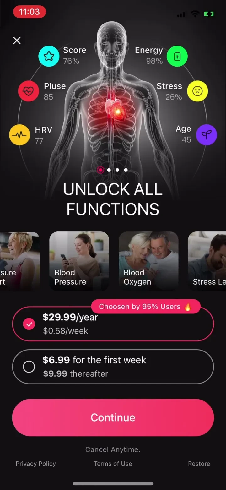 HeartFit - BP Health Tracker paywall screenshot