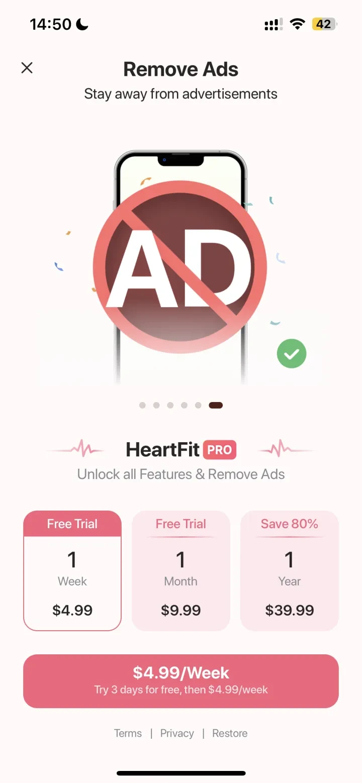 HeartFit - Heart Rate Monitor paywall screenshot