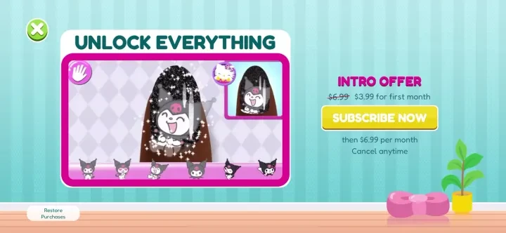Hello Kitty Nail Salon paywall screenshot