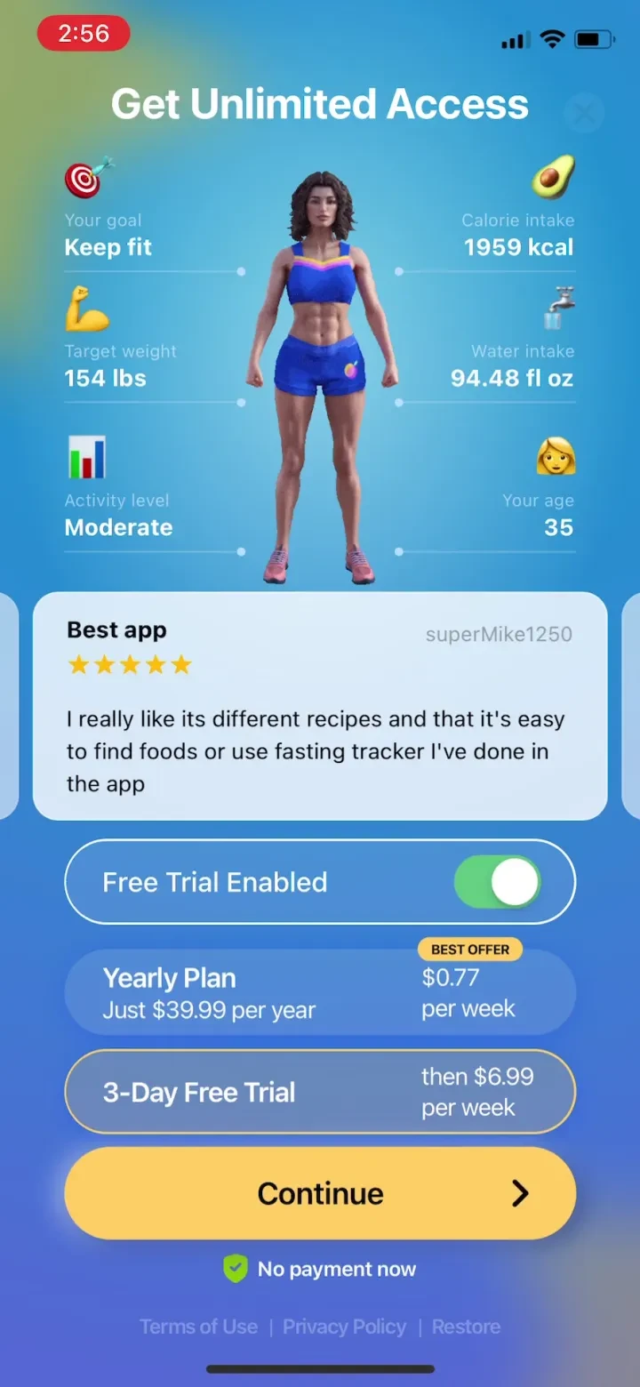 HitMeal－Calorie &amp; Food Tracker screenshot 3