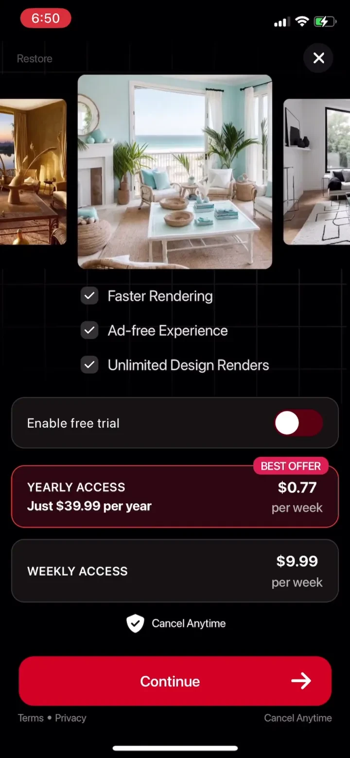 Home AI - AI Interior Design paywall screenshot