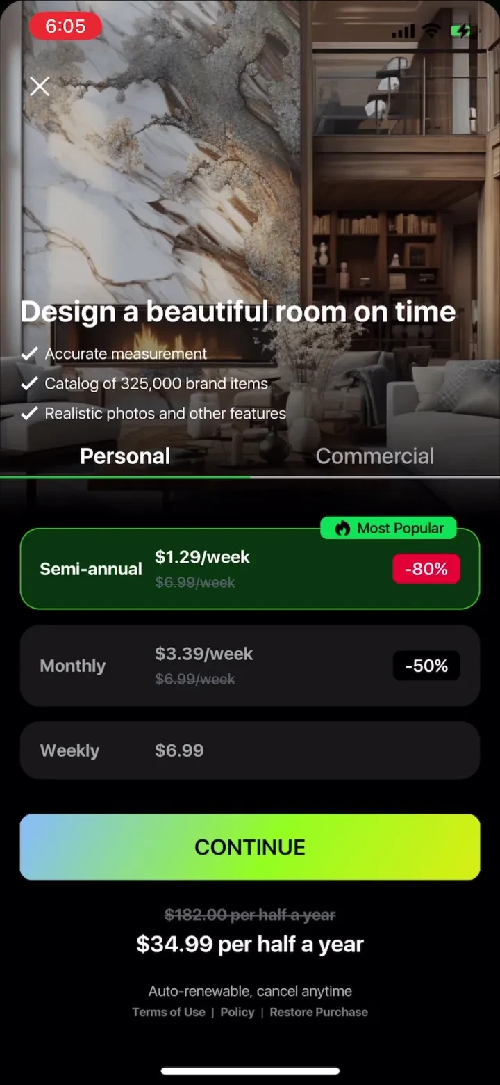 Home Planner AI：Room Design 3D paywall screenshot