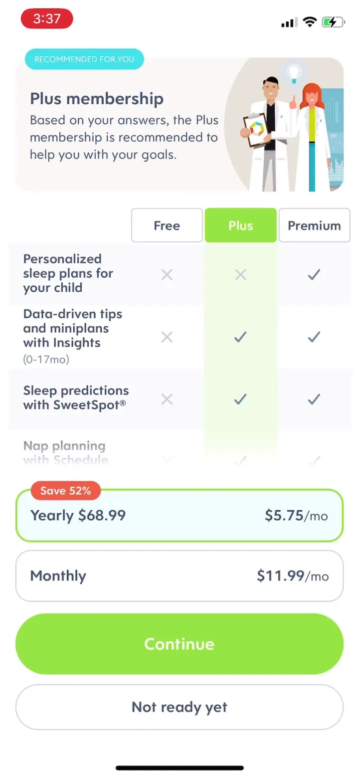 Huckleberry: Baby Tracker paywall screenshot