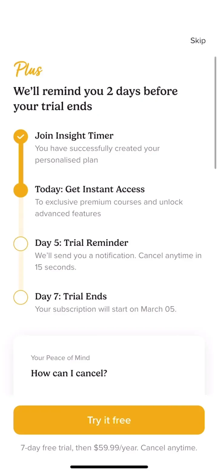 Insight Timer: Meditate, Sleep paywall screenshot