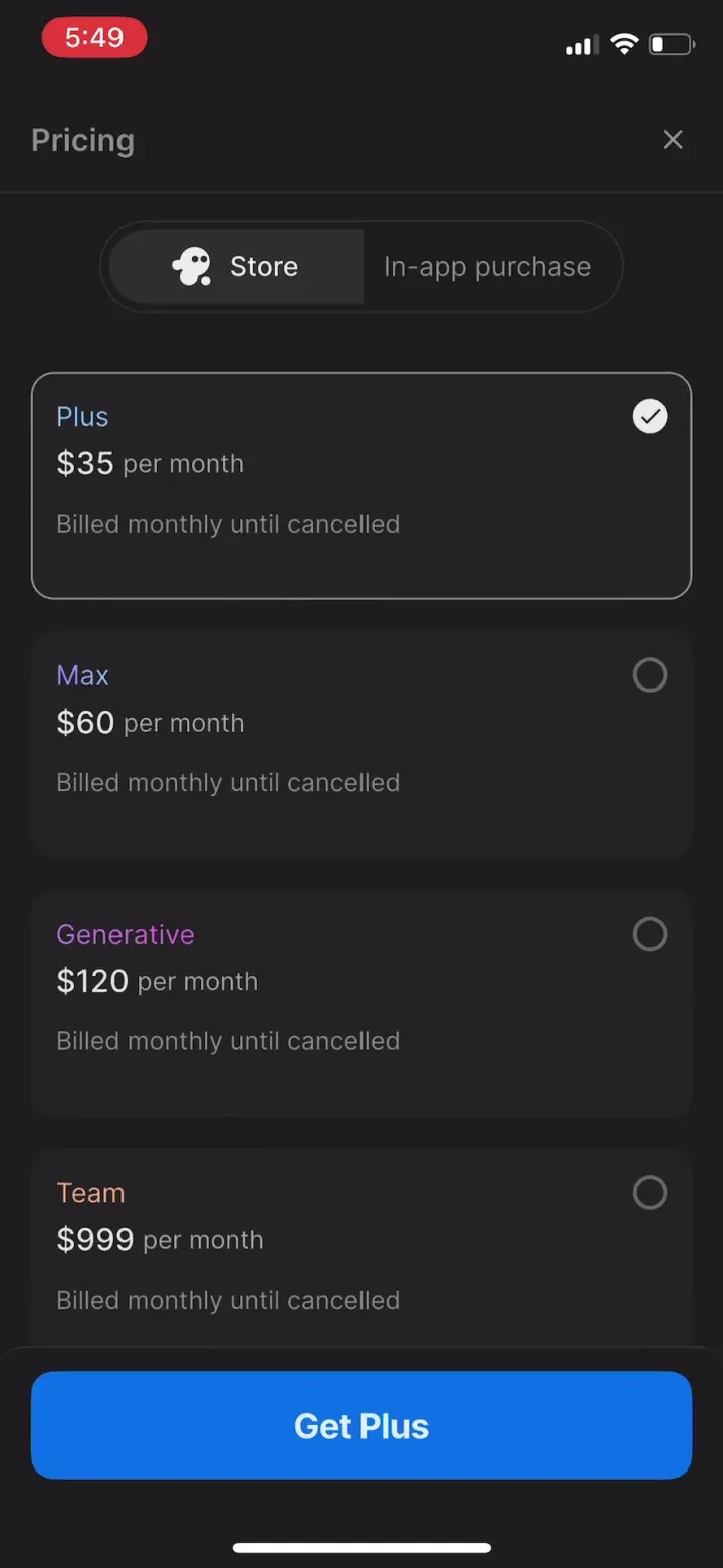 invideo AI: AI Video Generator paywall screenshot