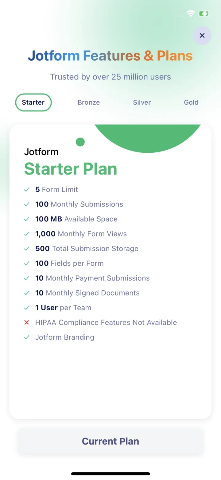Jotform - Form, Sign & Survey paywall screenshot