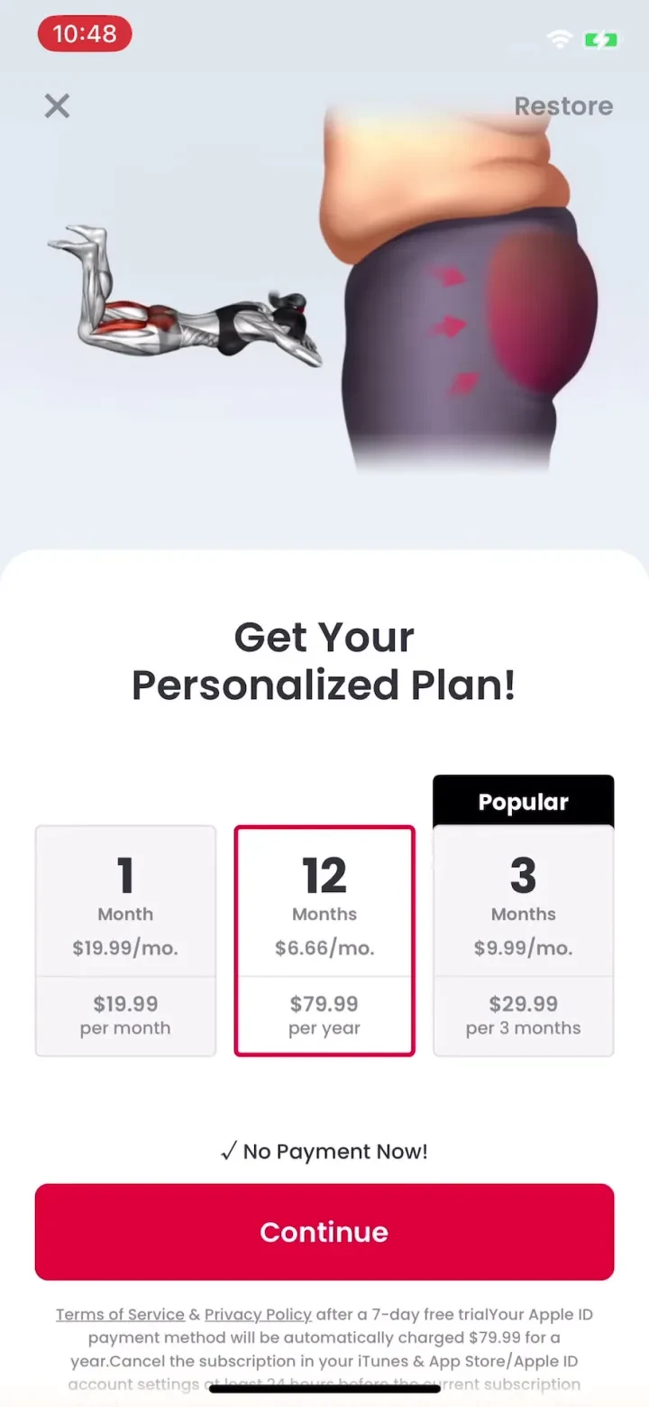 JustFit: Lazy Workout & Fit paywall screenshot