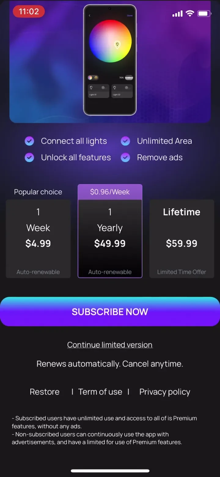 Led Light Controller Home App screenshot 3