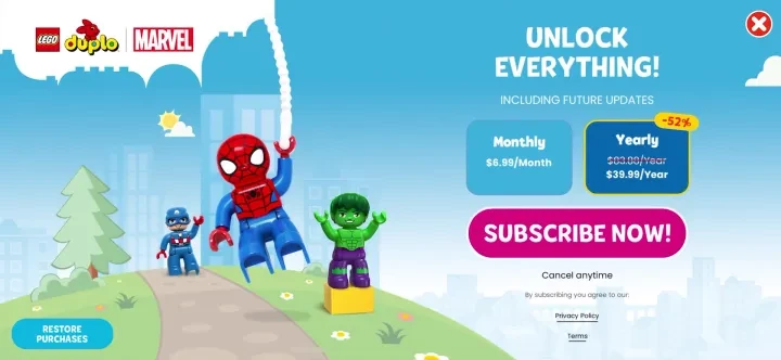 LEGO® DUPLO® MARVEL paywall screenshot