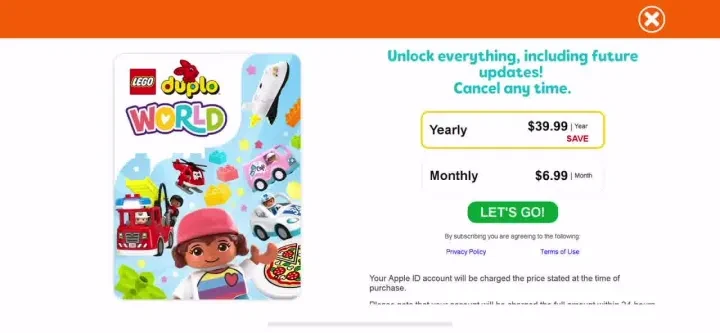 LEGO® DUPLO® World paywall screenshot
