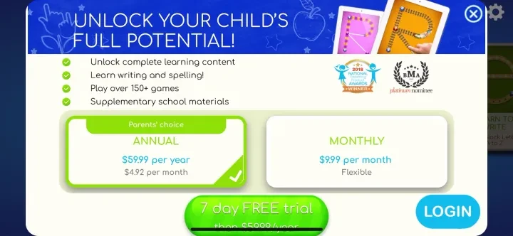 LetterSchool - Learn to Write! paywall screenshot