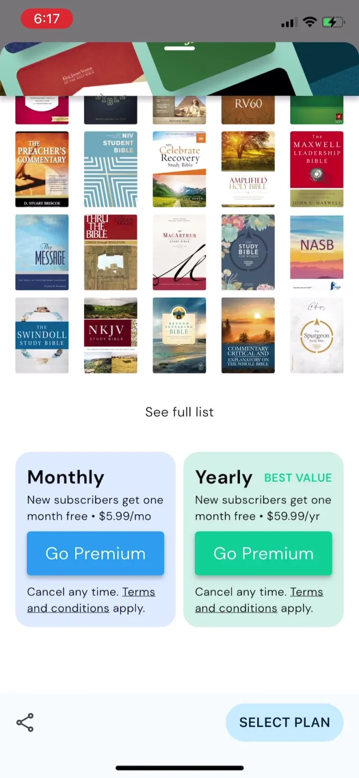 Life Bible App paywall screenshot