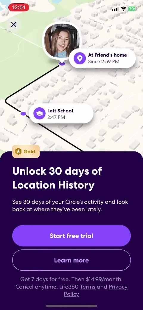 Life360: Family Safety & GPS paywall screenshot