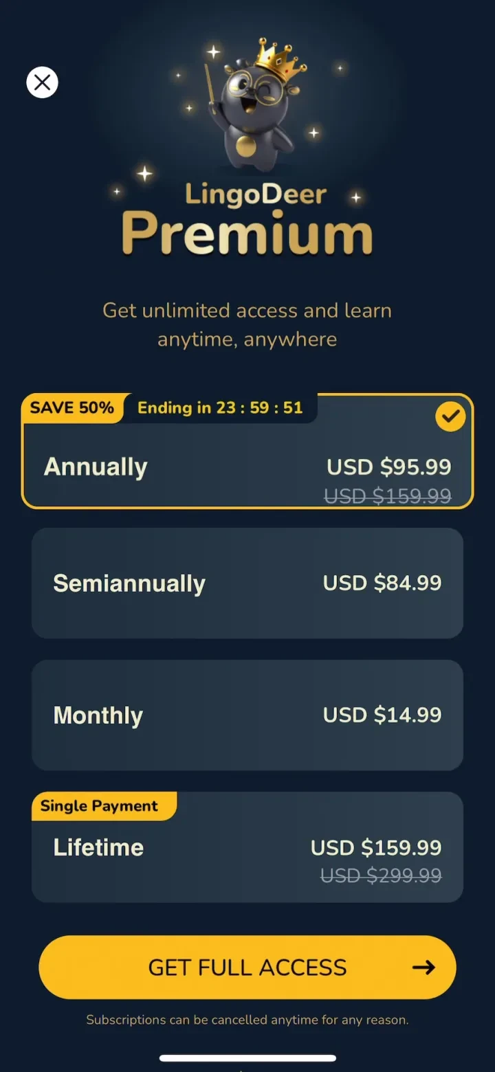 LingoDeer - Learn Languages paywall screenshot