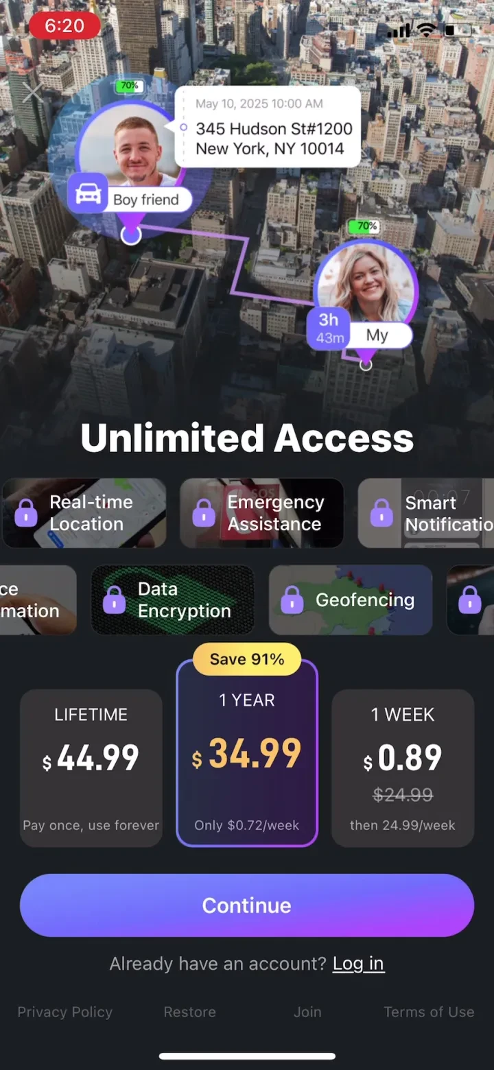LookNum: Family GPS Tracker paywall screenshot