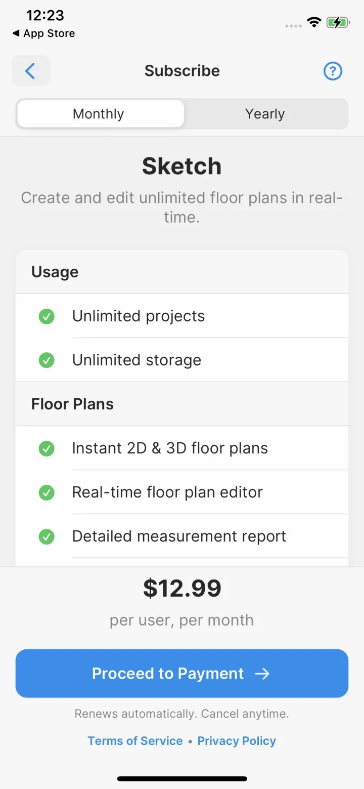 magicplan paywall screenshot