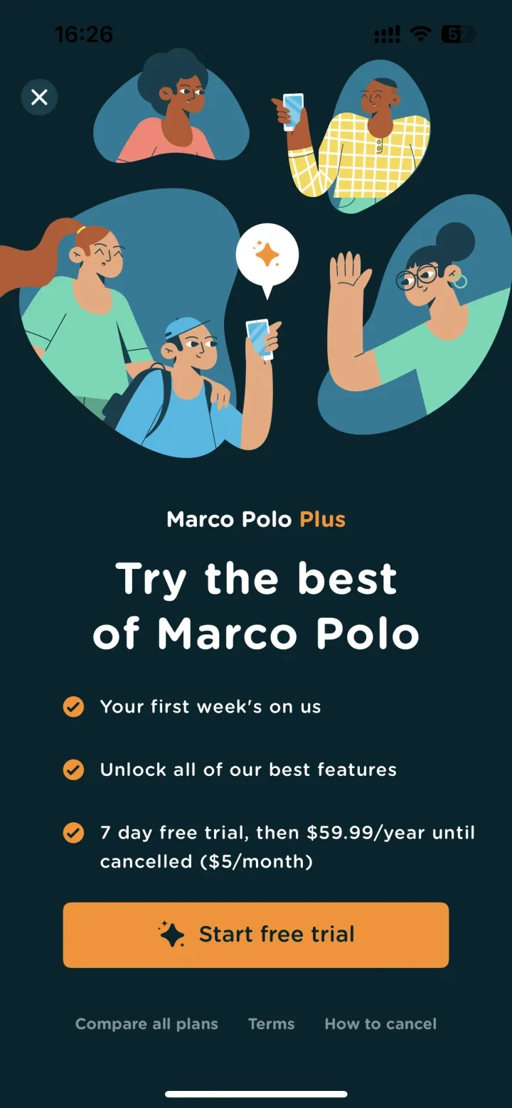 Marco Polo - Video Messenger paywall screenshot