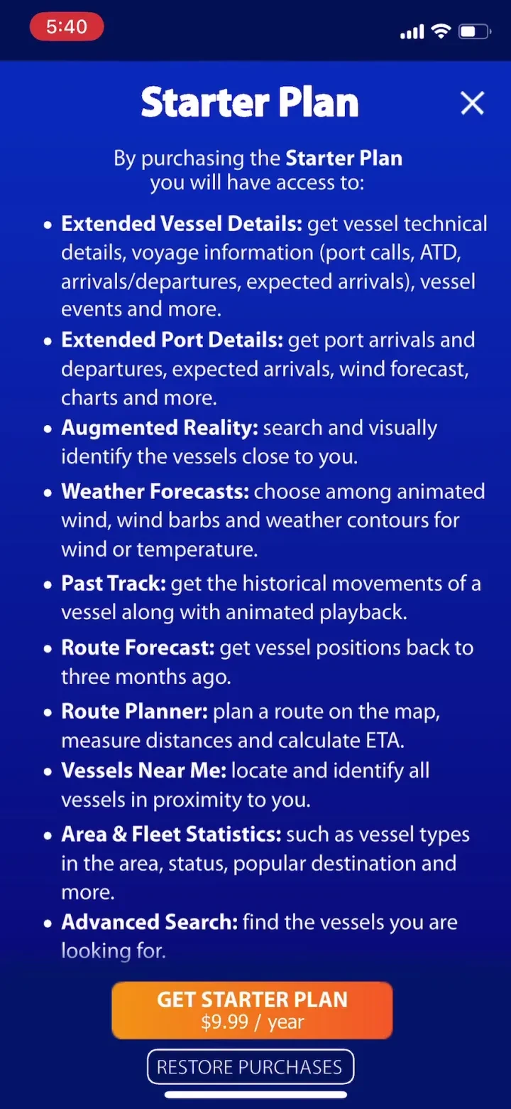 MarineTraffic - Ship Tracking paywall screenshot